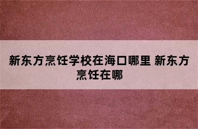 新东方烹饪学校在海口哪里 新东方烹饪在哪